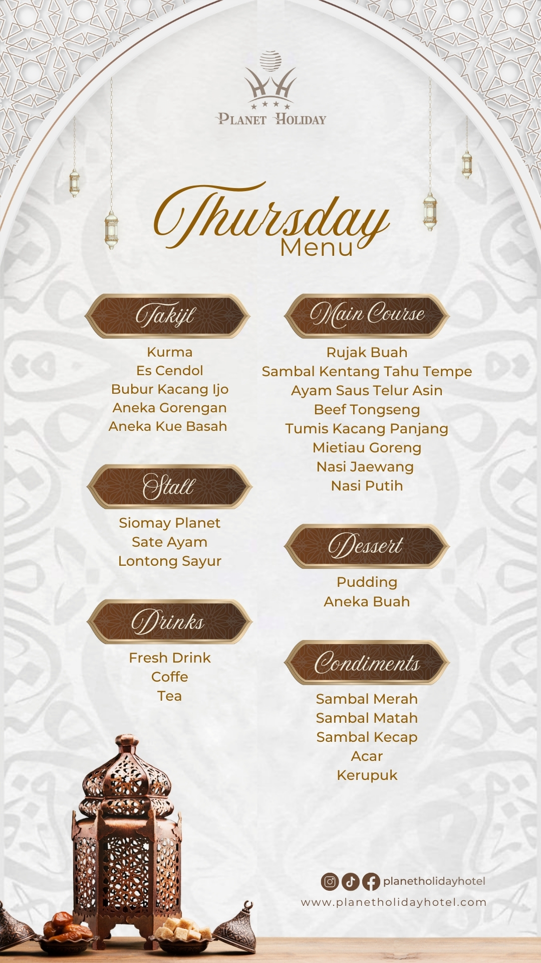 Menu iftar kamis